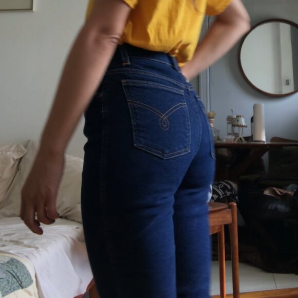 VTG Moschino Peace Back Pocket Stretch Denim Size 28 - Picture 8 of 10